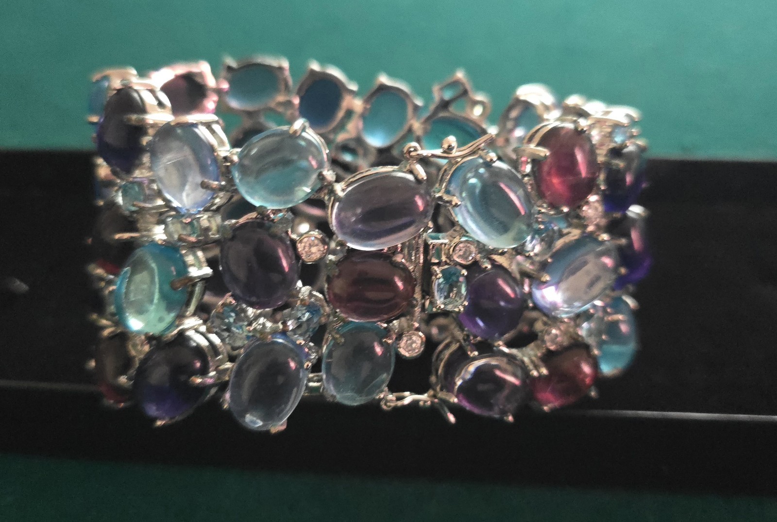 Real Collectables by Adrienne Diamonite Multicolor Cabochon Statement Bracelet