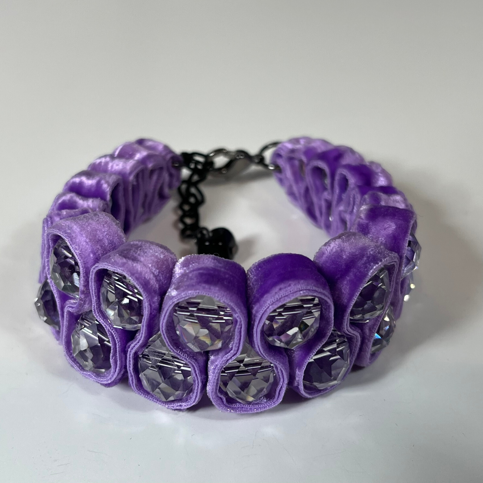Unique Handmade Crystal Bracelet Prom Option colors: Brown, Green, Purple, Gray