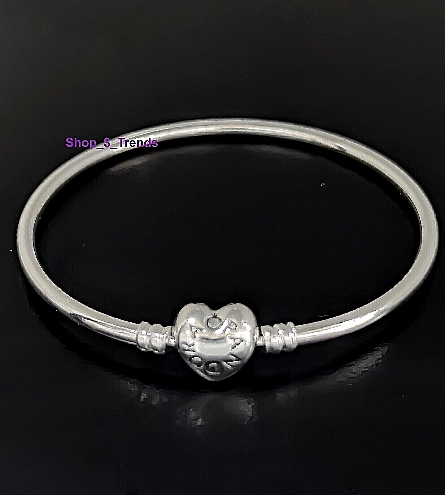 NEW 596268 925 Silver 100% PANDORA Moments Heart Clasp Bangle Charm Bracelet