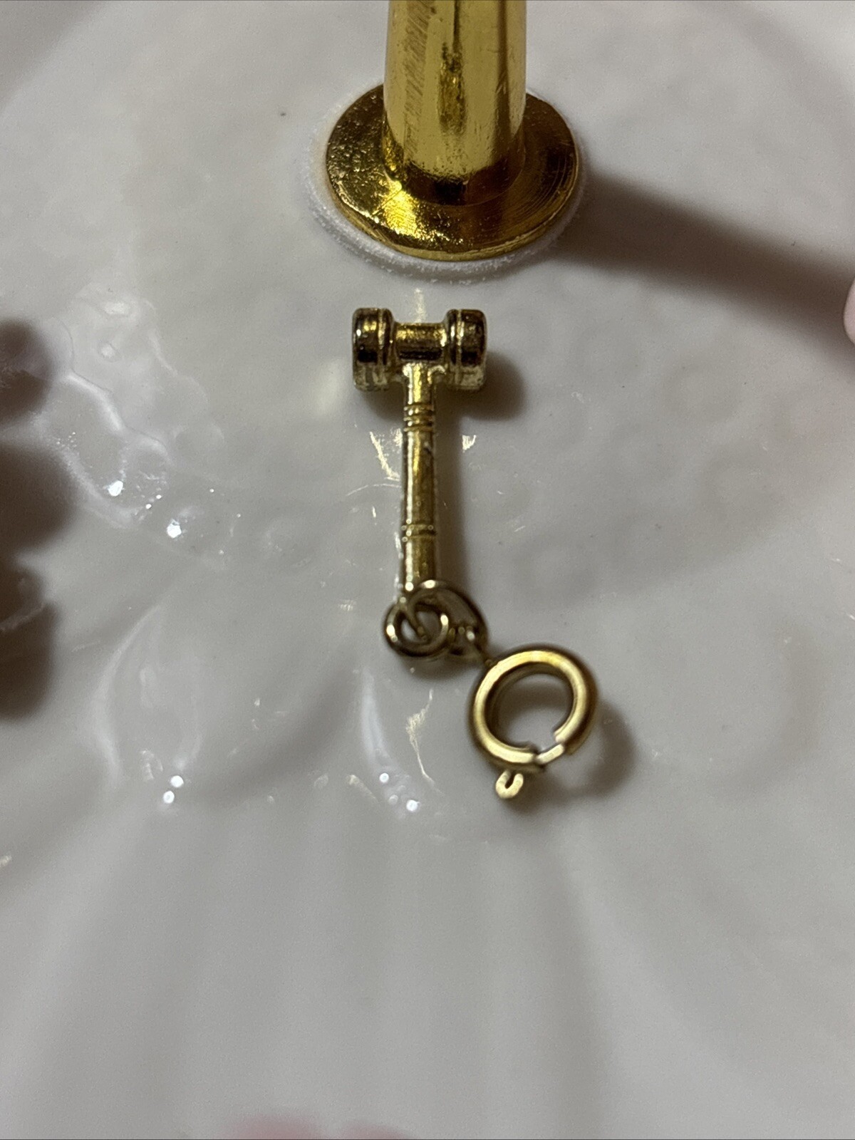 Vintage 1” Judges Gavel With Spring Ring Gold Tone Charm