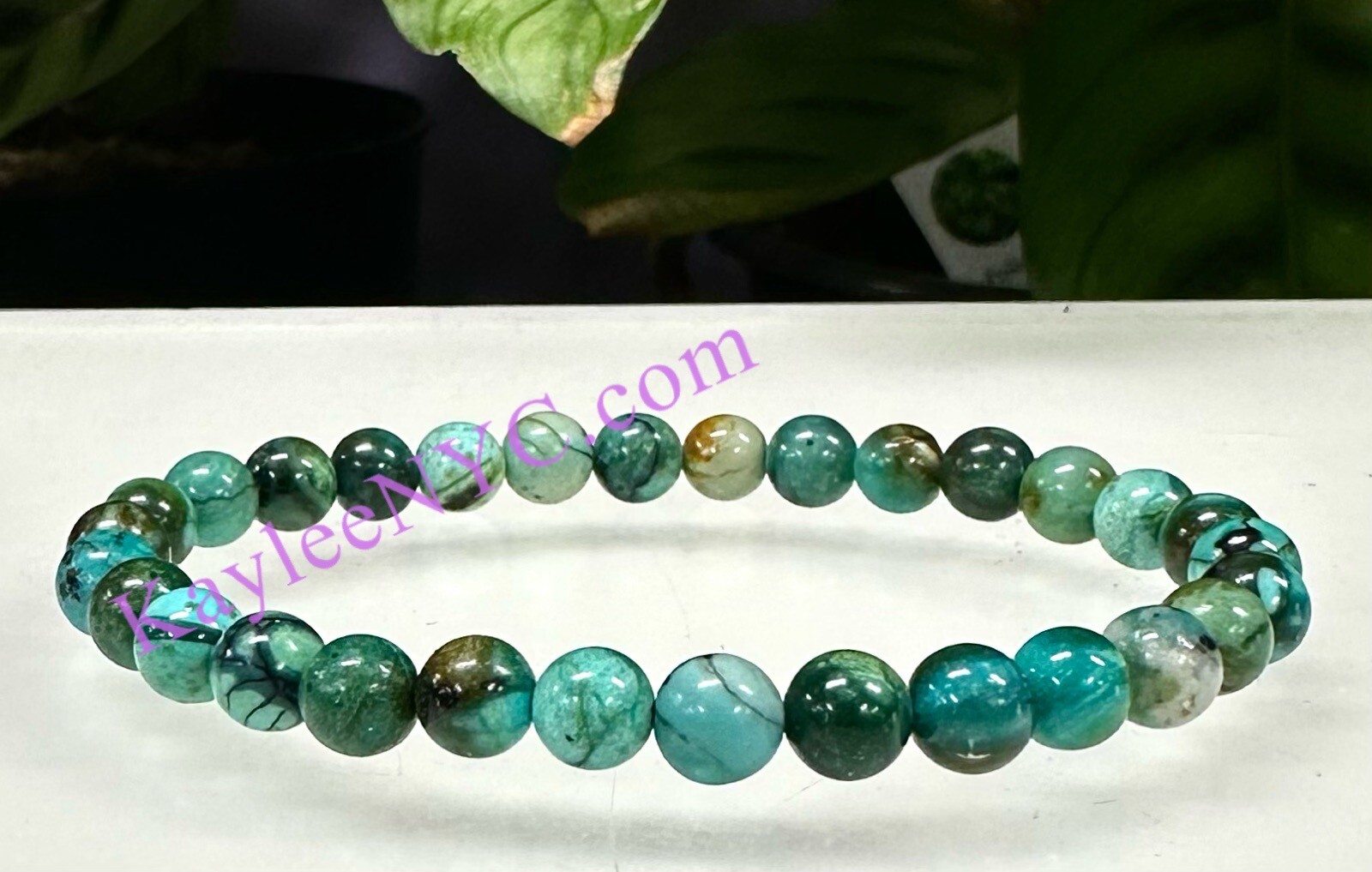 Wholesale 6 Pcs Natural Blue Opal 6mm 7.5” Crystal Healing Stretch Bracelet