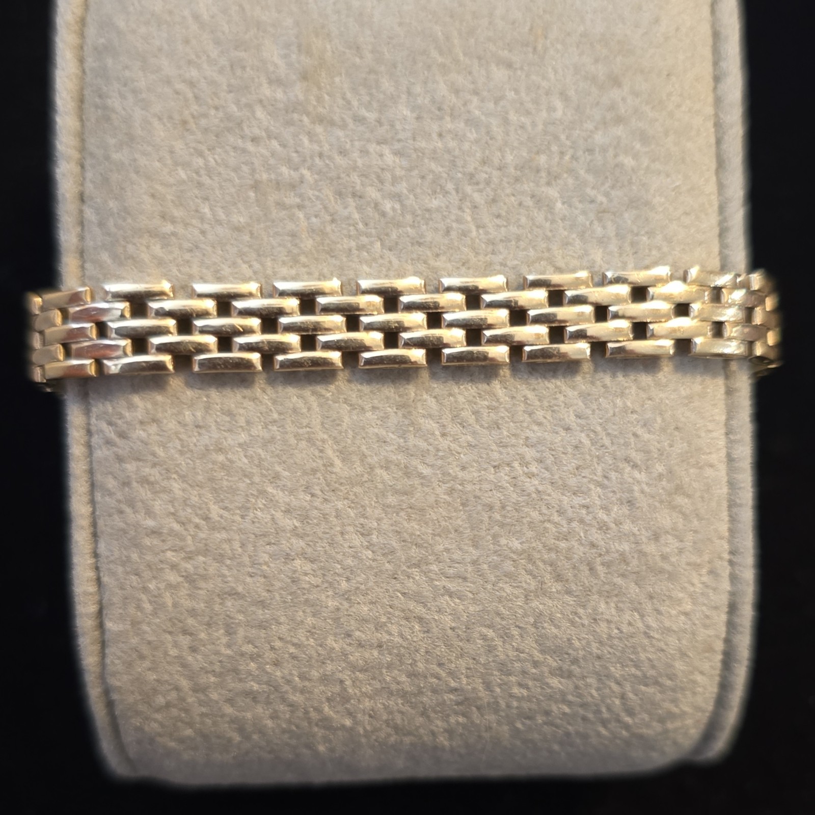 Vintage 14k Gold Italy Maillon Panthere Bracelet 5 Brick Link