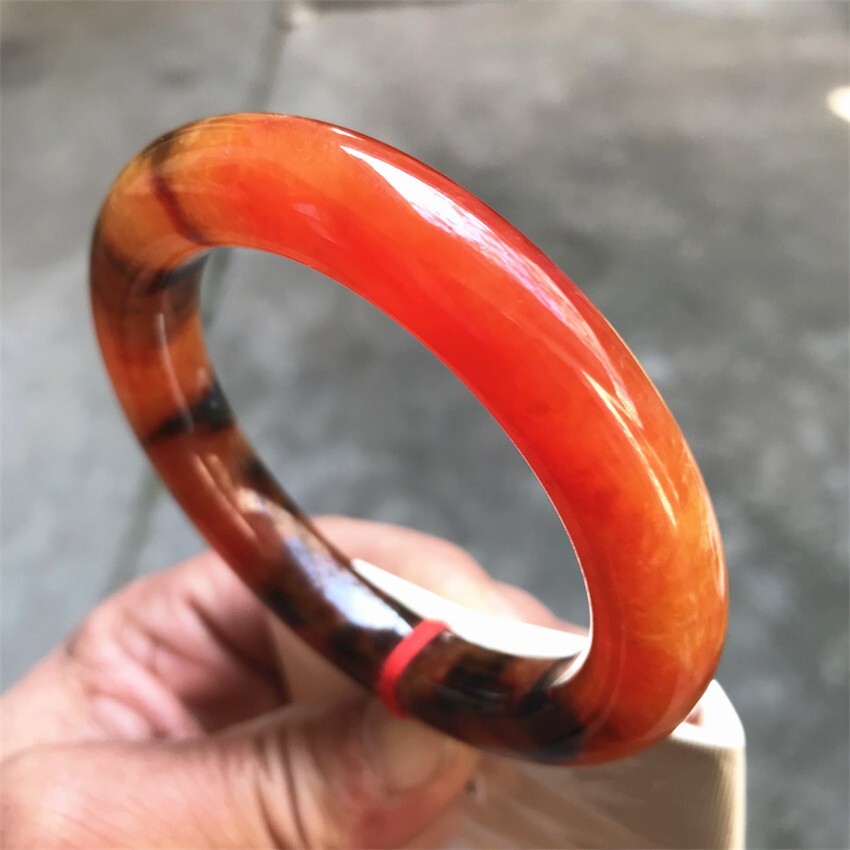 58MM Natural Icy Red Jadeite Jade Bracelet Bangle Myanmar Jade Bracelet