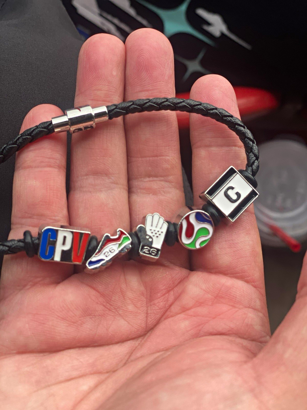 Cape Verde World Cup Charm Bracelet w/ Magnetic Closure, Bead Charms