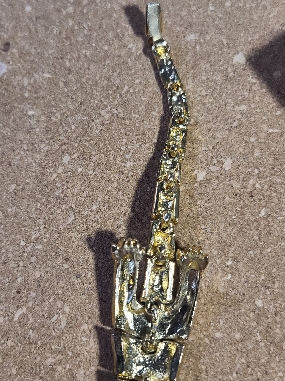 Vtg Articulated Pave Rhinestone Tiger Big Cat Bangle Brooch Green Eye 1980s