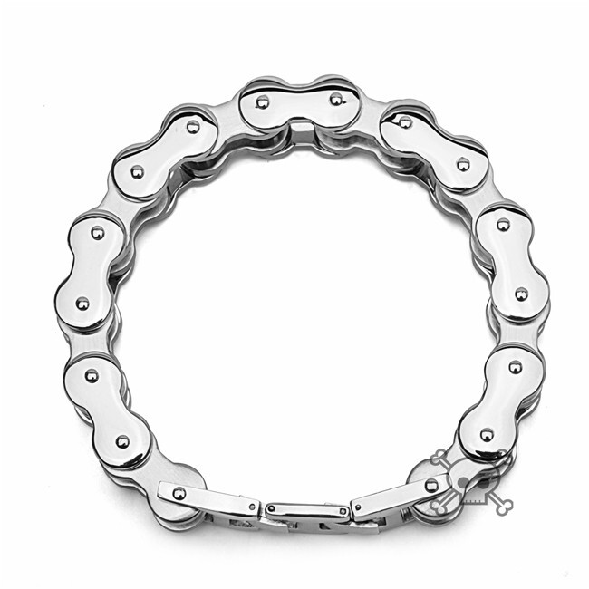 9” X 22mm Stainless Steel Motorcycle Bike Chain Link Bracelet Gift US Seller