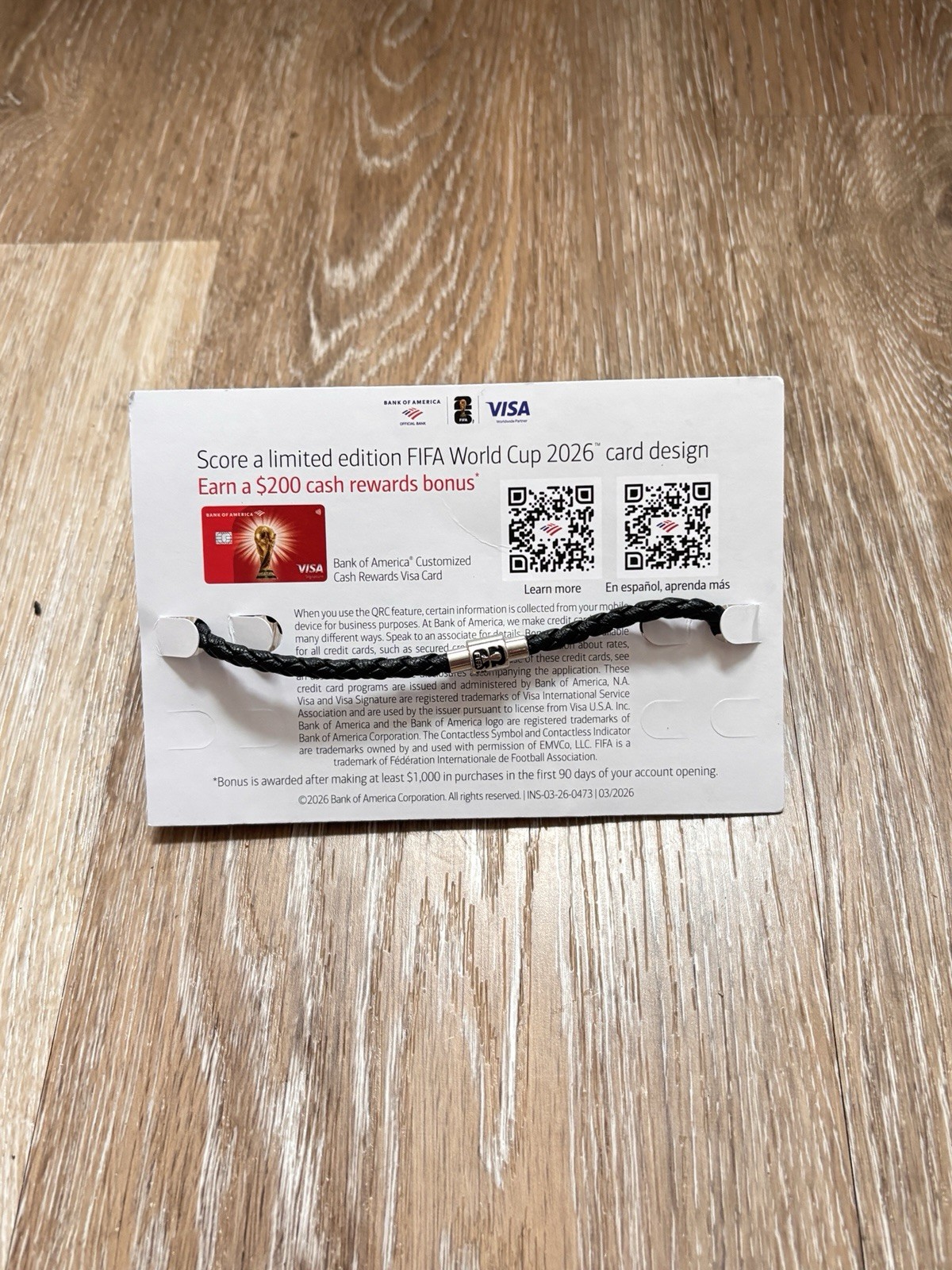 FIFA Bank of America Fan Band Bracelet 2026 World Cup