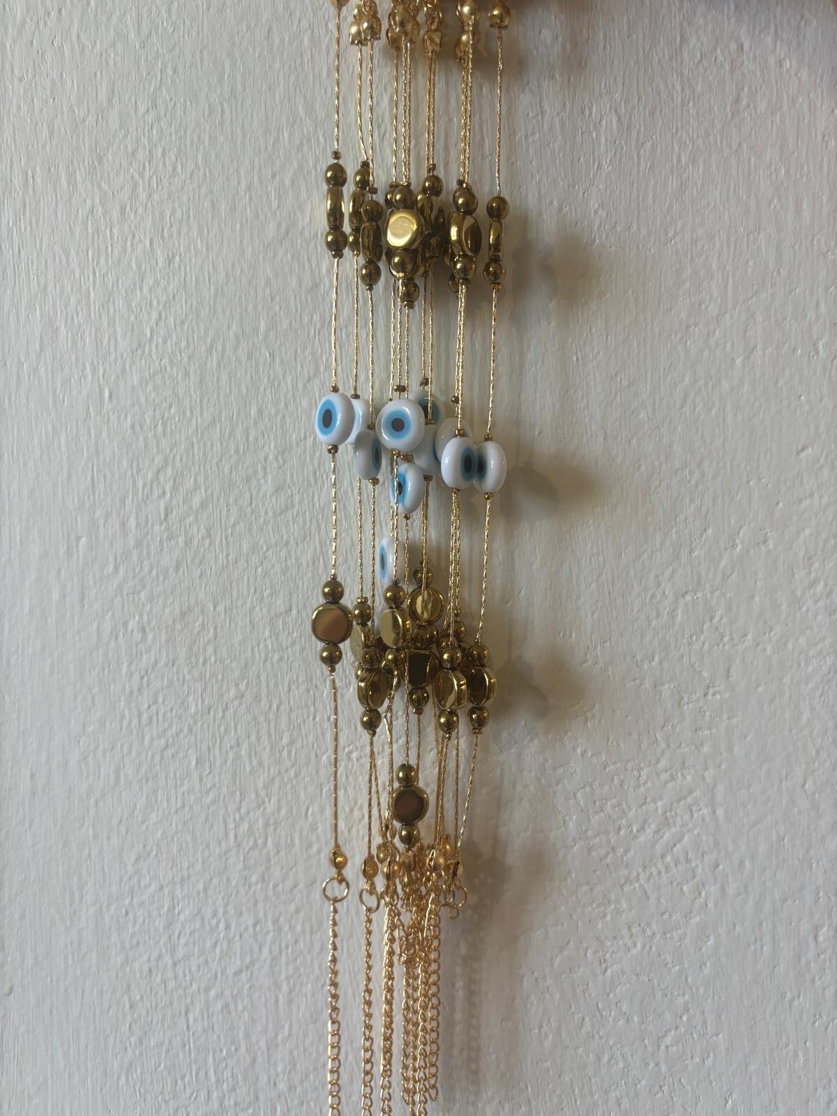 Turkish Blue And Gold Evil Eye Friendship Gold Bracelet