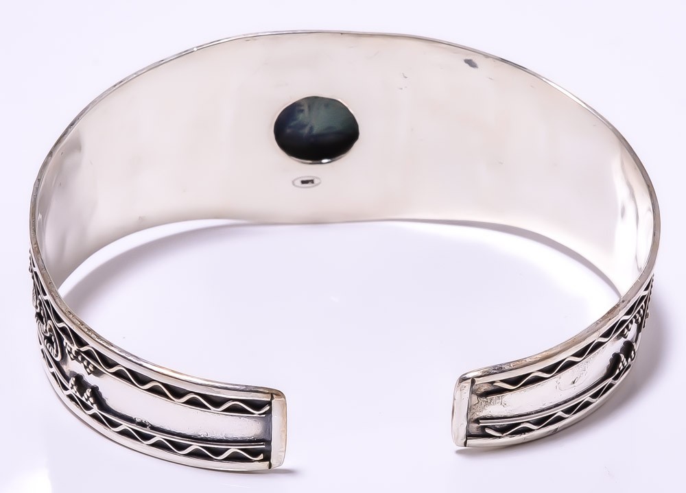 Star Galaxy Jasper 925 Sterling Silver Handmade Jewelry Cuff Adst. C7879-61