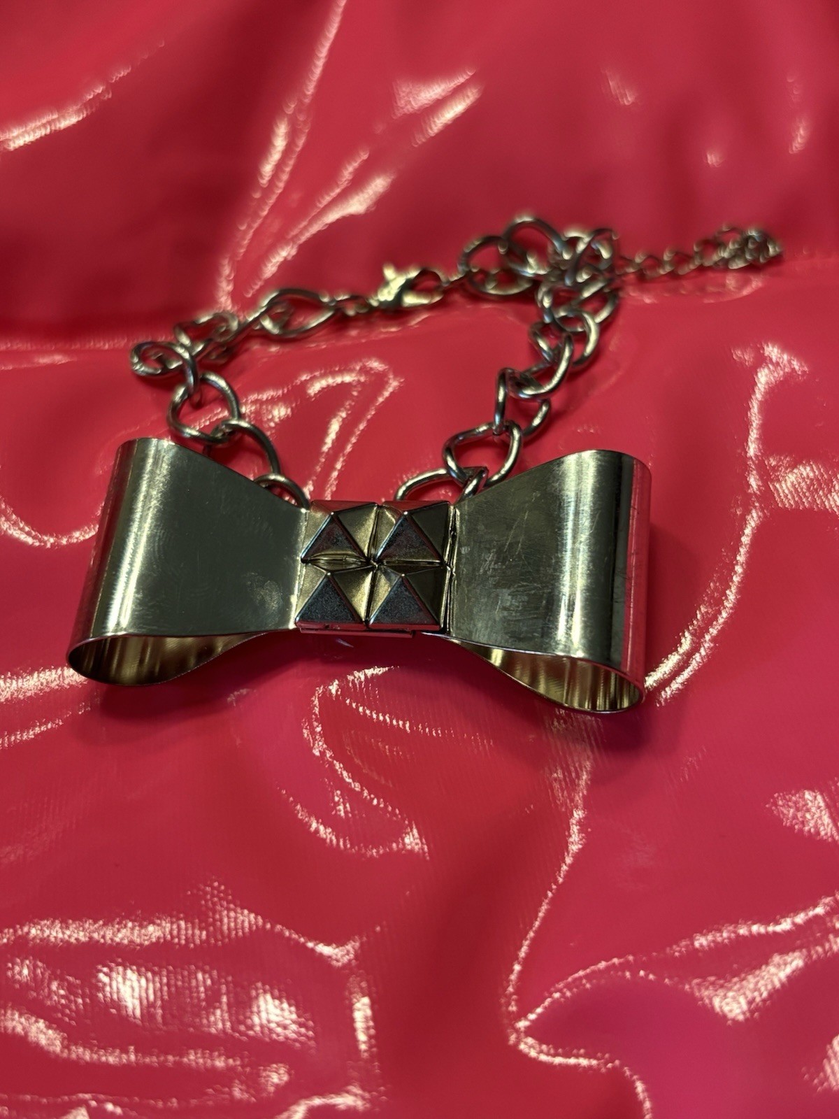 Spike Bracelet Large Bow Punk Goth Fashion Jewelry NWT