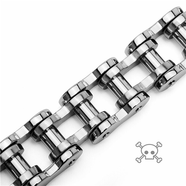 9” X 22mm Stainless Steel Motorcycle Bike Chain Link Bracelet Gift US Seller