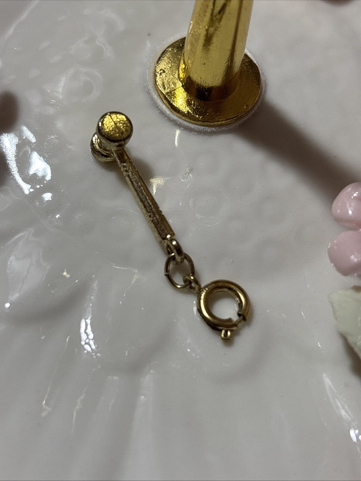 Vintage 1” Judges Gavel With Spring Ring Gold Tone Charm