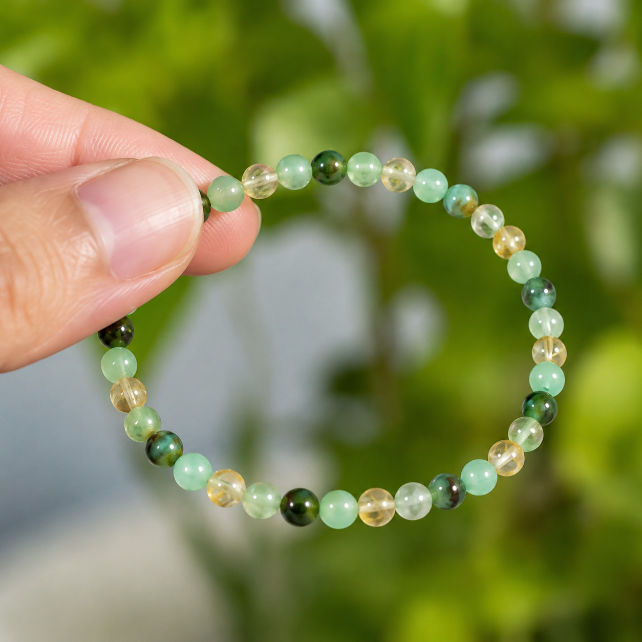 Triple Prosperity Bracelet with Citrine Aventurine & Turquoise Healing Crystals