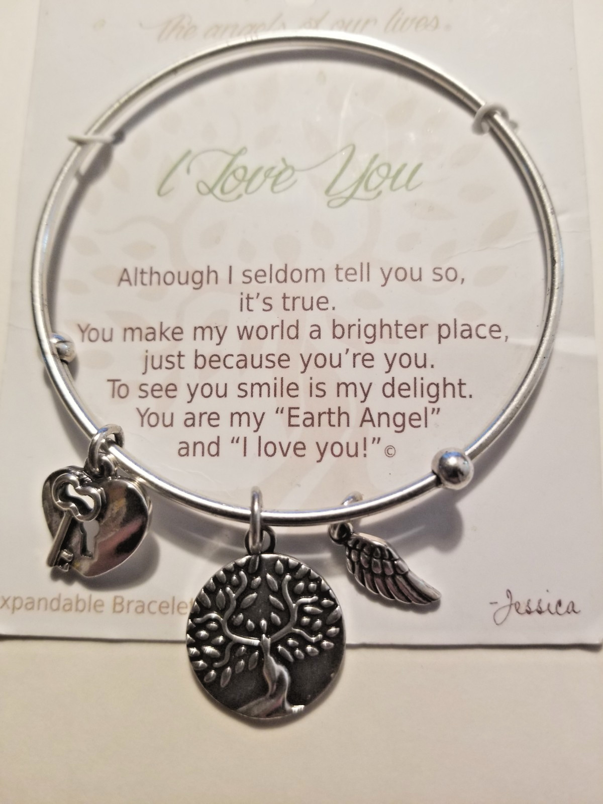 Earth Angels Bracelet I Love You For the Angels in Our Lives Silver Tone NEW