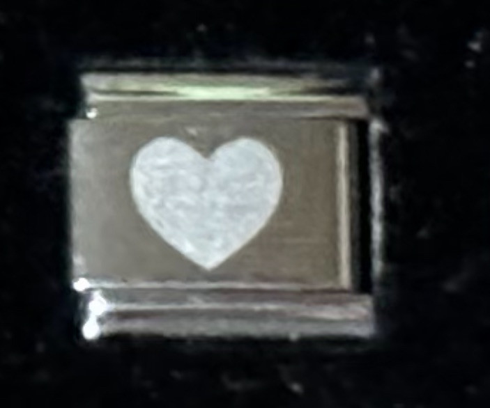 Heart Laser Etched Wholesale Italian Charm Enamel 9mm Link K2016-3