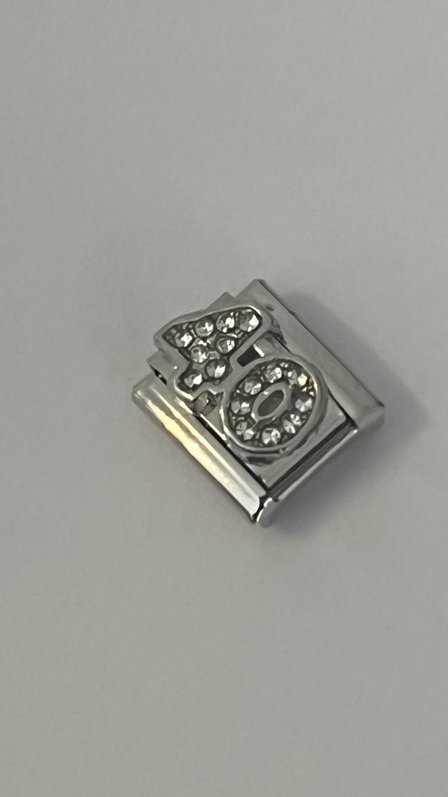 Number 40th Birthday Anniversary Silver Charm Fits 9mm Italian Bracelet Gift Box