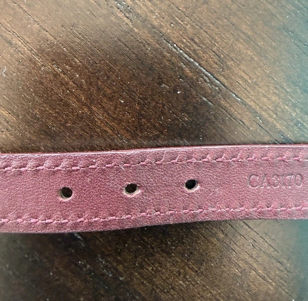 Louis Vuitton Adjustable Leather Bow Bracelet Maroon/Red Authentic with Pouch