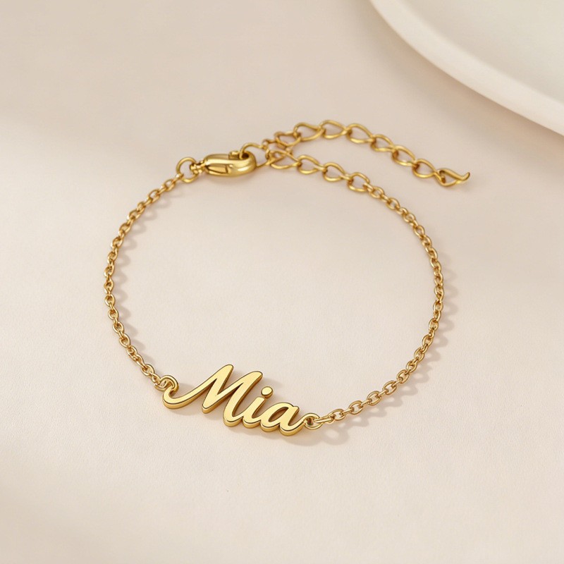 Handmade Custom Name Bracelet, Adjustable Personalized Stainless Steel Gift