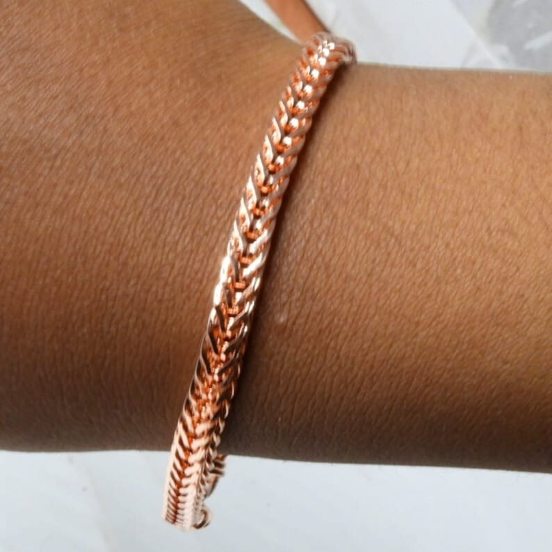 Pure Copper Snake Chain Bracelet Copper Arthritis Pain Relief Biker Bracelet