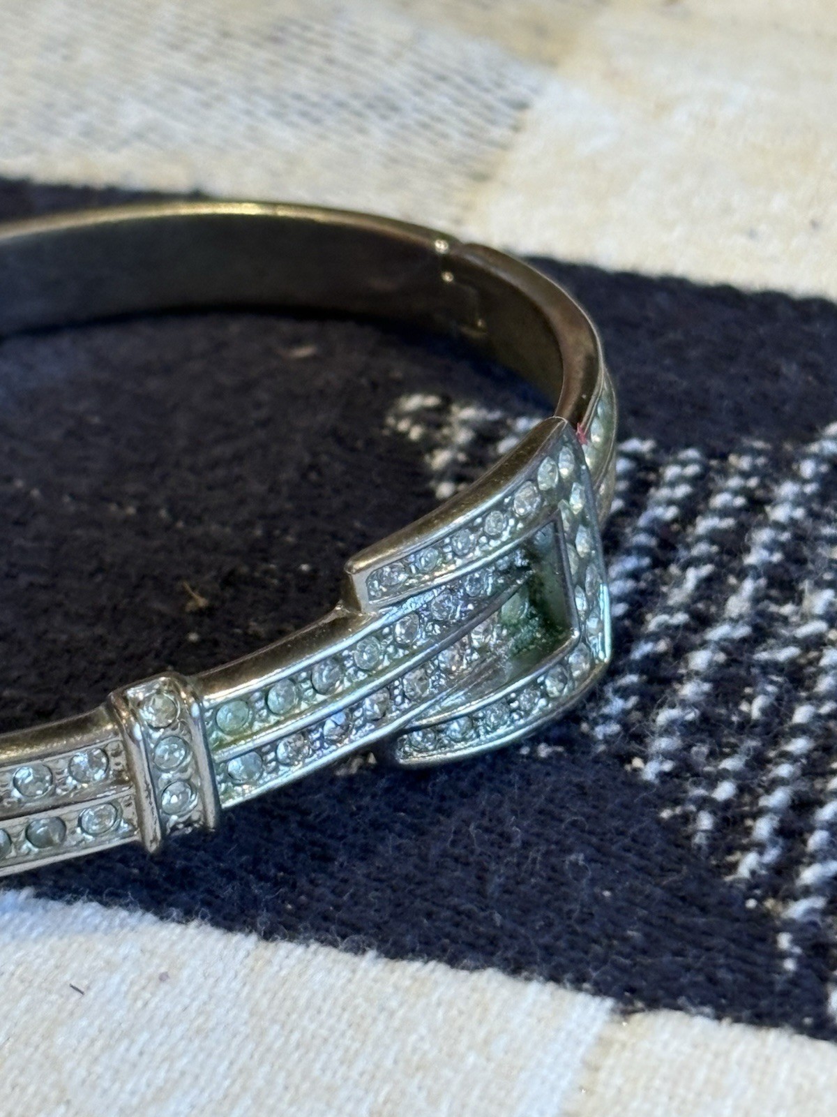 Vintage Rhinestone Buckle Bracelet