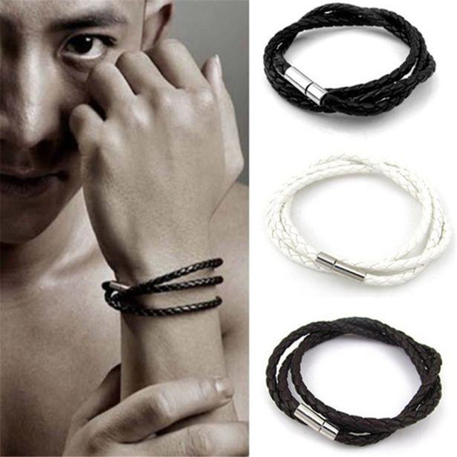 Unisex Fashion Braided Leather Rope Bracelet Casual Jewelry TK2-4