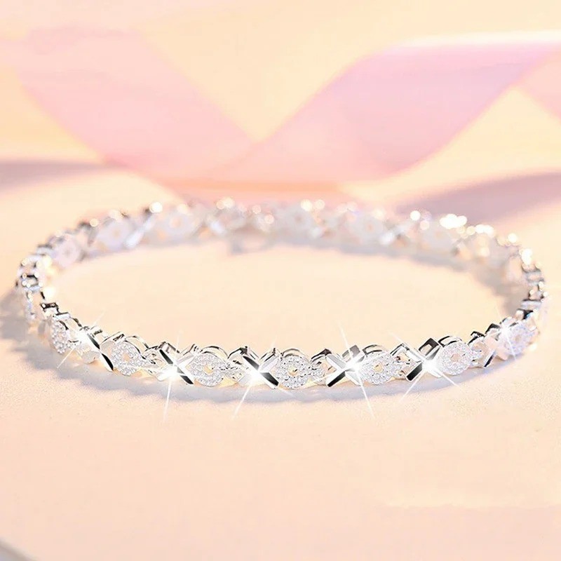925 Sterling Silver Fashion Bracelet for Women Multi-Style Chain Charm Jewelry