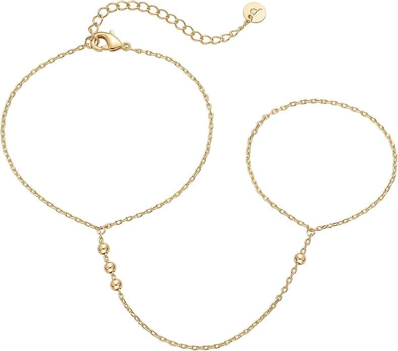 Bracelets for Women – Plated Gold Hand Chain Bracelet, Valentine Gifts Trendy…