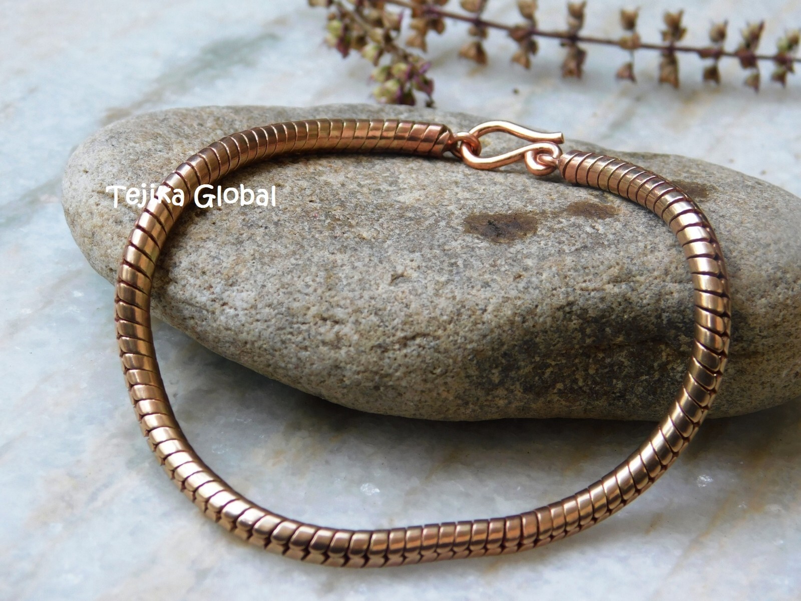 Heavy Snake Chain Link Pure Copper Bracelet 5MM Arthritis Pain Relief Bracelet,