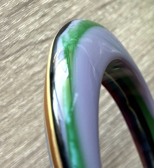 Carlos Sobral Layered Multi Color Resin Bangle Bracelet Oval Pop Art Artisan