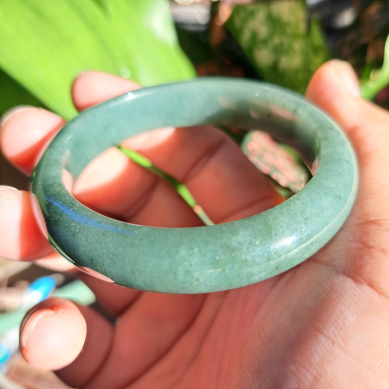 Burmese Jadeite Genuine Natural Bangle Jade Type A Myanmar Green 54 mm 016