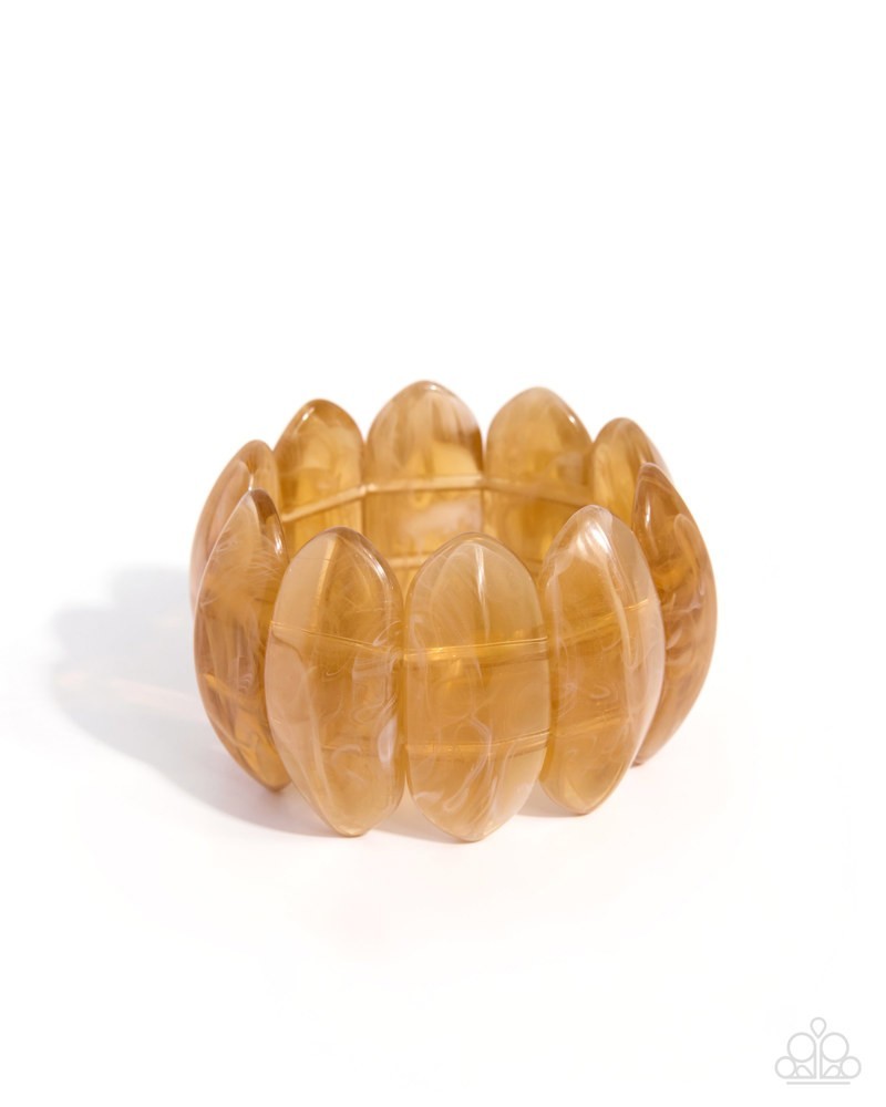 Paparazzi Spunky Springtime – Brown – Transparent , Swirled Acrylic – Stretch Br