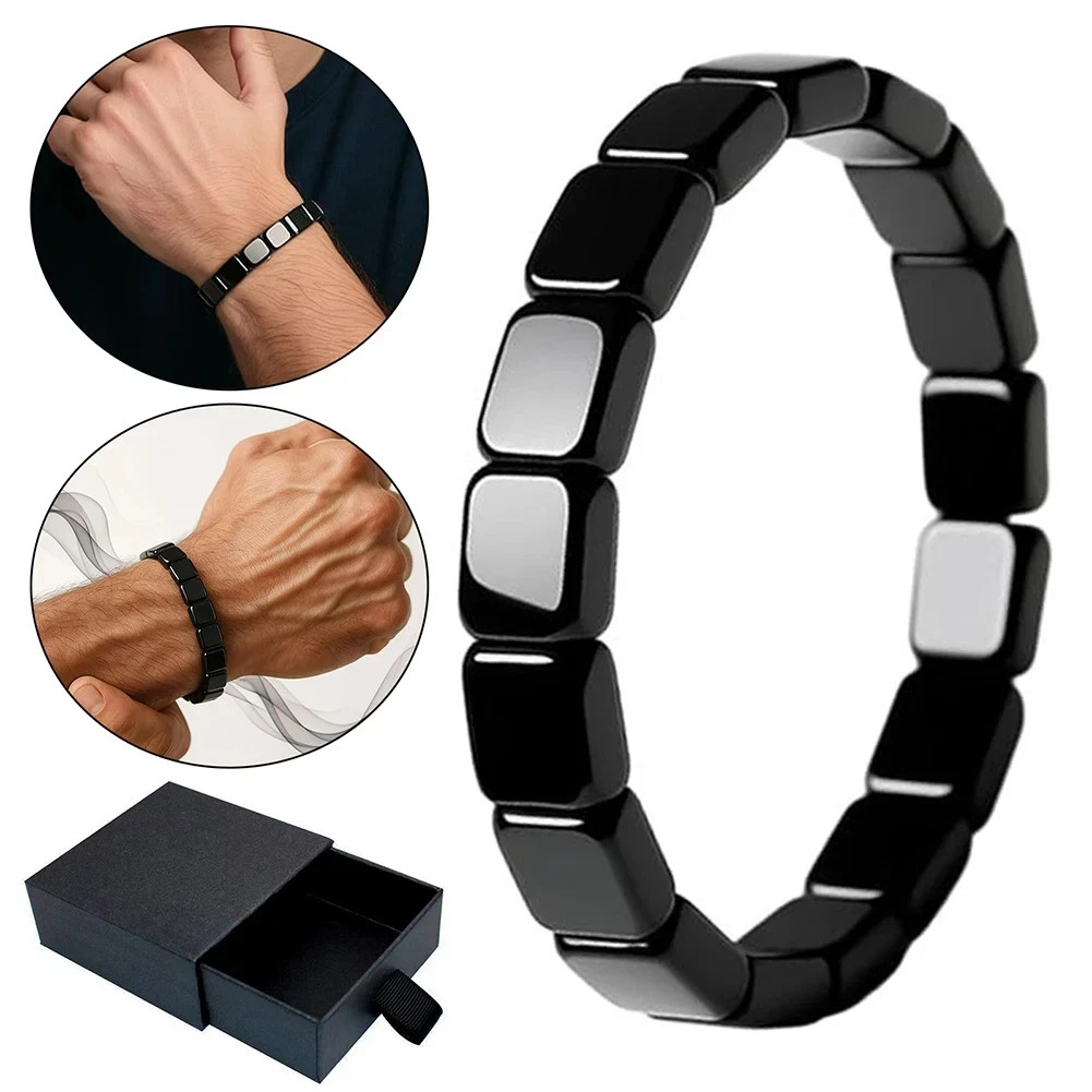 Hemys Hematite Bracelet for Men, 2026 New Hemios bracelet Male Energy Jewelry US