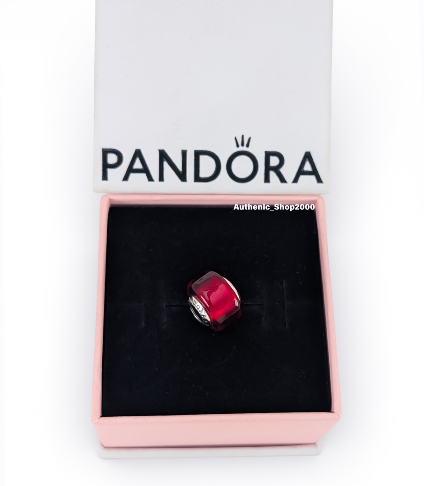 New 100% Authentic PANDORA 925 Ale Silver Red Murano Glass Charm 794425C00