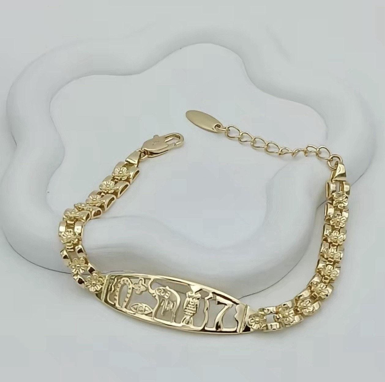 14K Gold Fill 7 Power Bracelet Good Luck Energy Protection Everyday bracelet