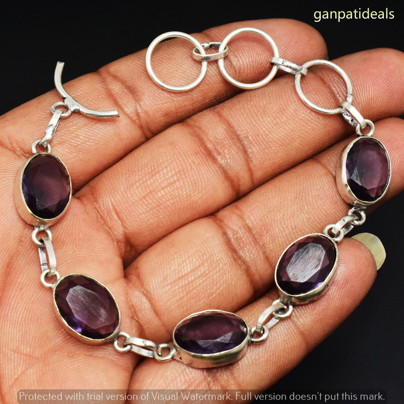 Amethyst Gemstone Ethnic Handmade Fashion Bracelet Jewelry 7.5″ BR-5056
