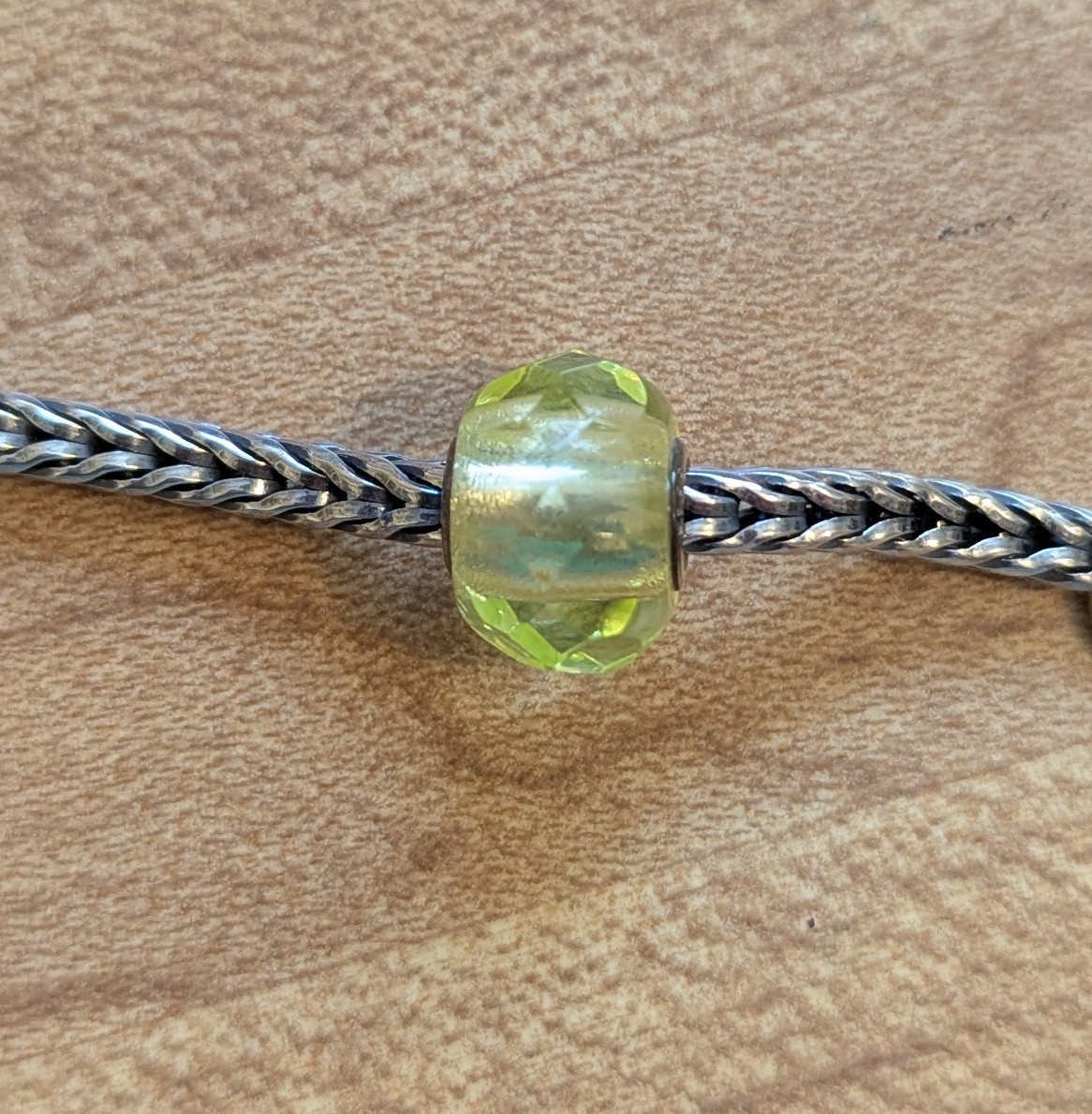 Authentic TrollBeads Lime Prism Bead