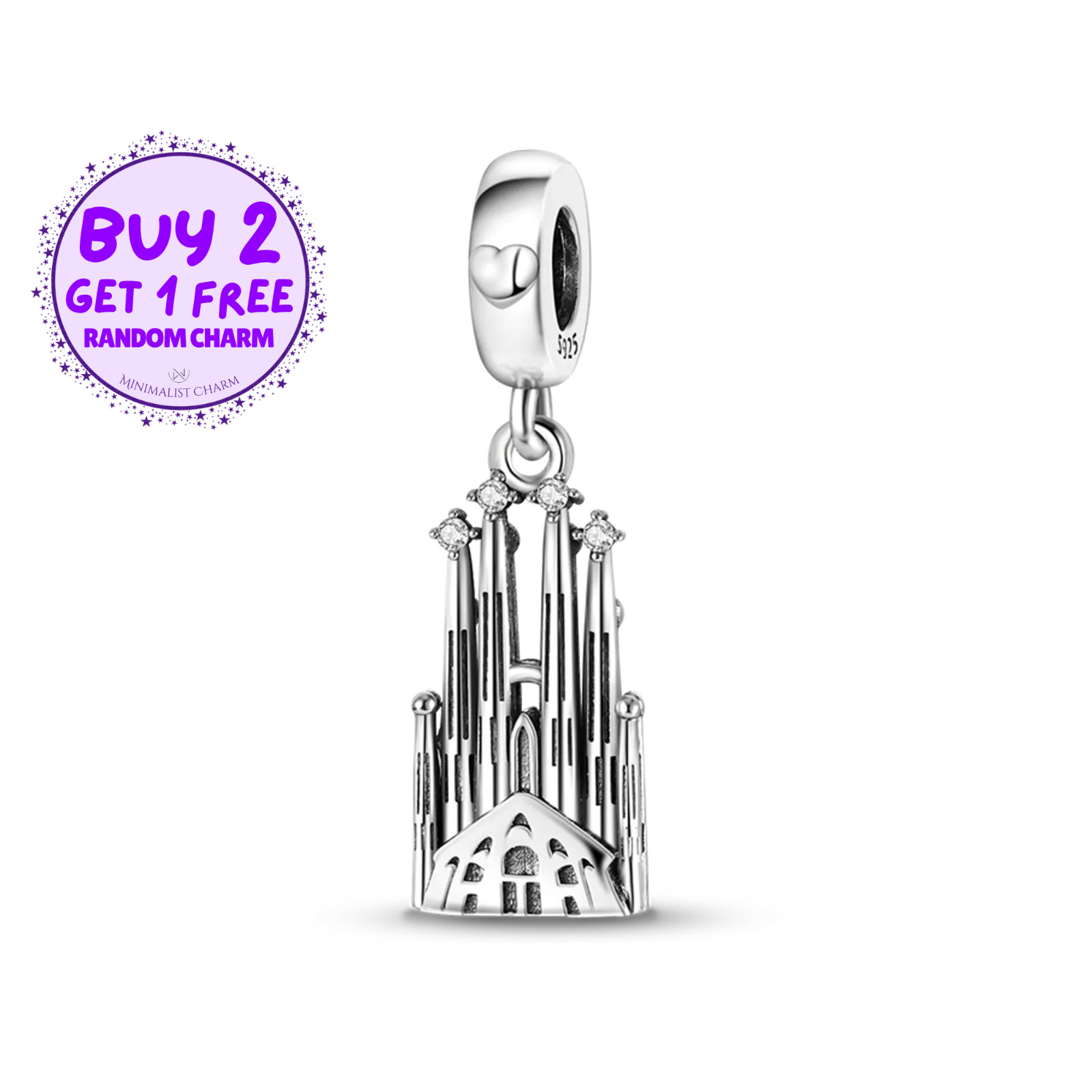 La Sagrada Familia Charm For Bracelet, Spain Charm, Barcelona Charm