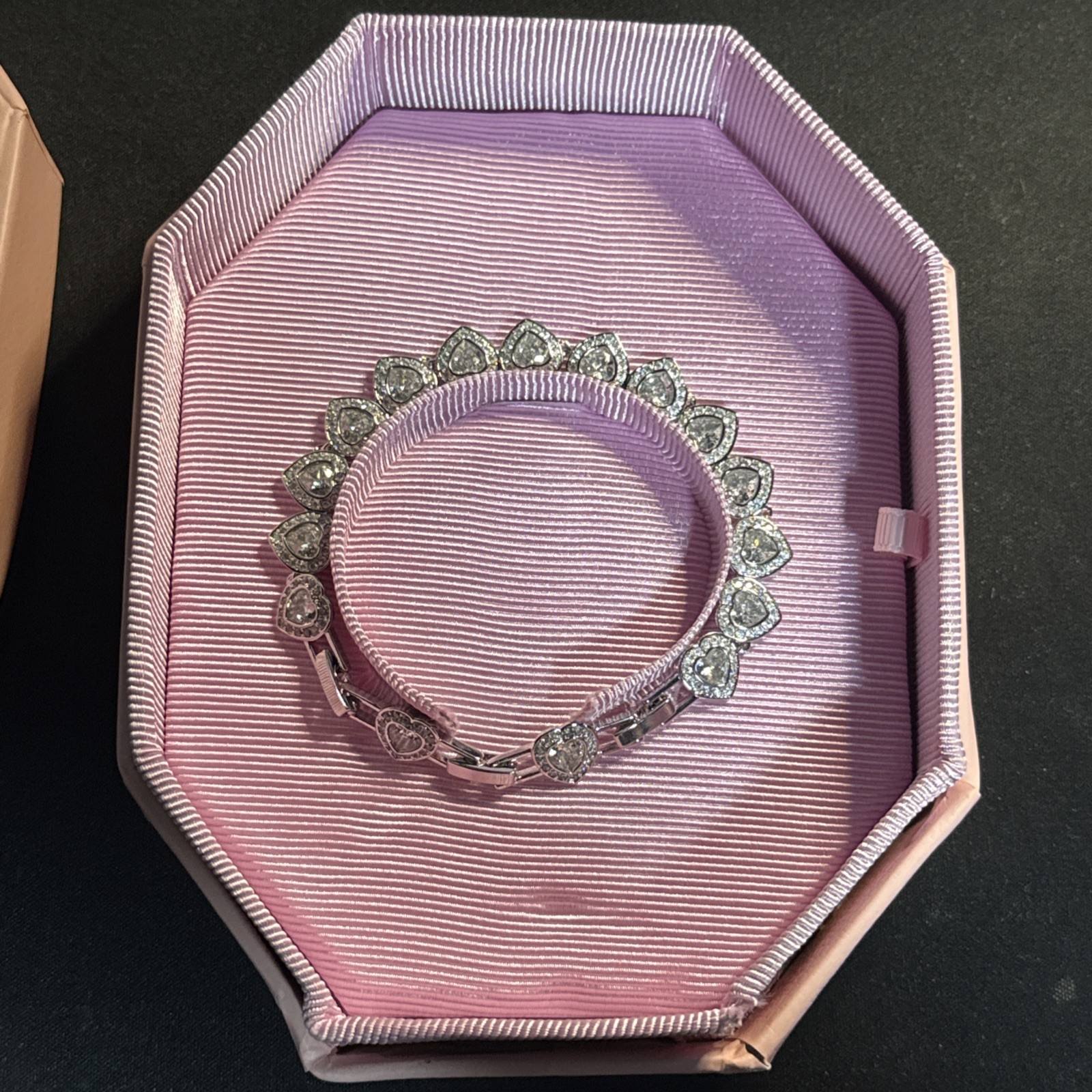 SWAROVSKI x Ariana Grande Heart Tennis Bracelet White Rhodium Plated w/ Box