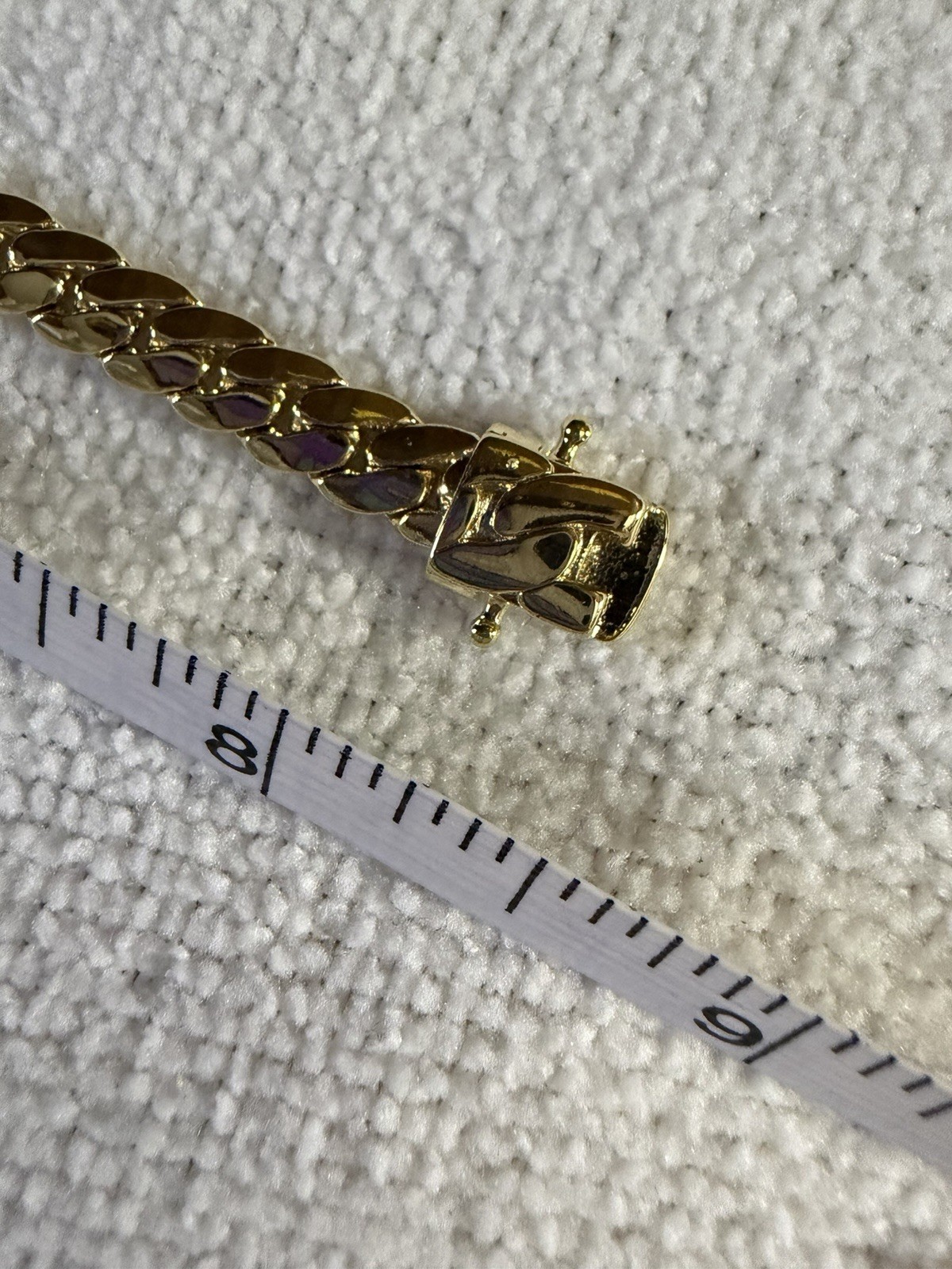 8”14k Gold Filled Miami Box Lock Cuban Chain Bracelet