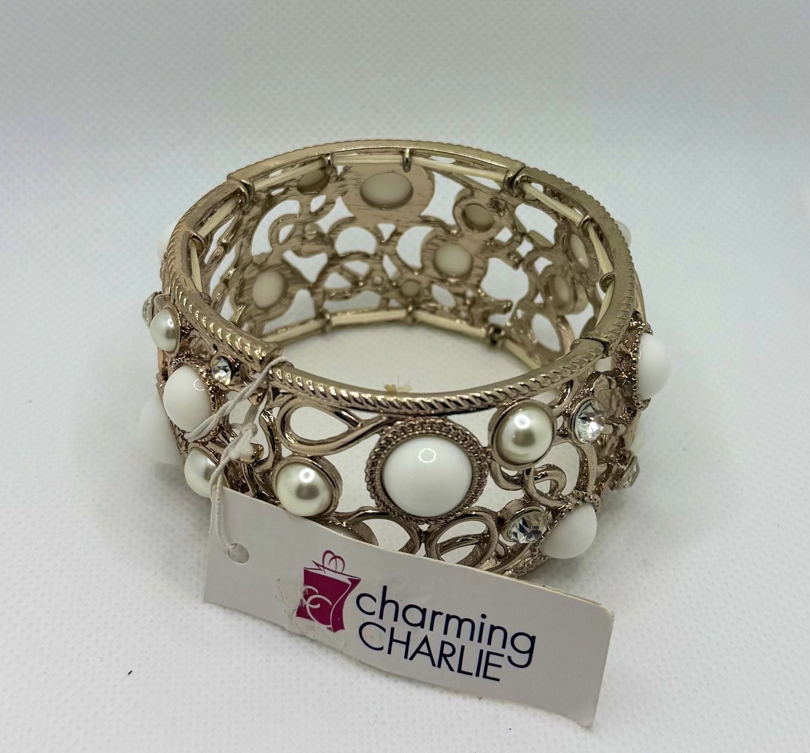 Charming Charlie Golden Age Collection Gold-Tone Stretch Bracelet