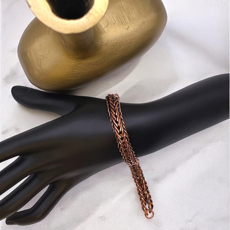 Pure Solid Copper Bracelet Arthritis Cuban Chain Curb Link Rider Bracelet CJ-12