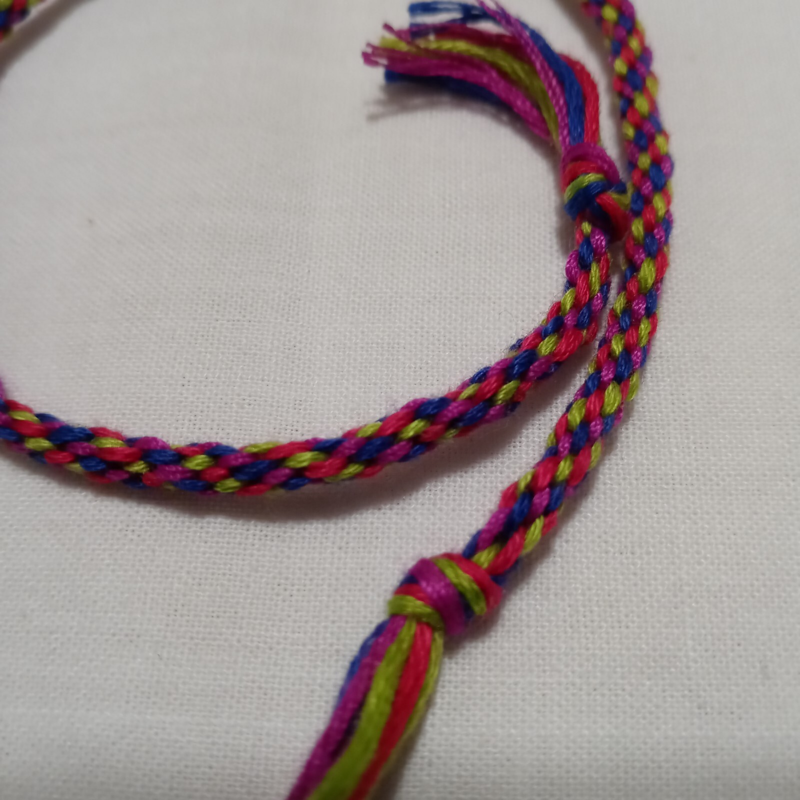 Friendship Bracelet Handmade Braided Round Tie Multicolor Unisex 11 ” Long NWOT