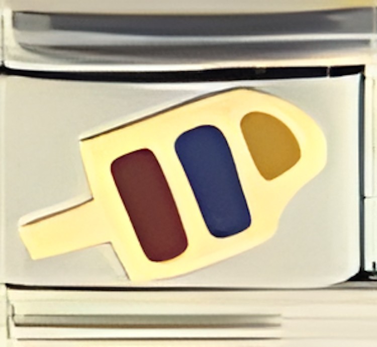 Yellow Blue Red Popsicle Enamel 9mm Italian Charm Bracelet Ice Pop Dessert Links