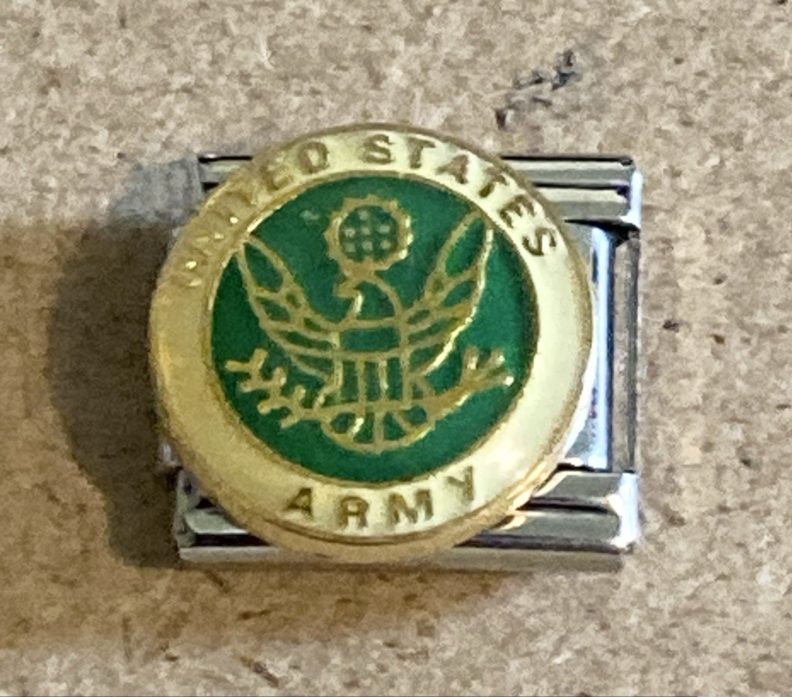 United States Army Emblem 9mm Italian Modular Link Charm for bracelet