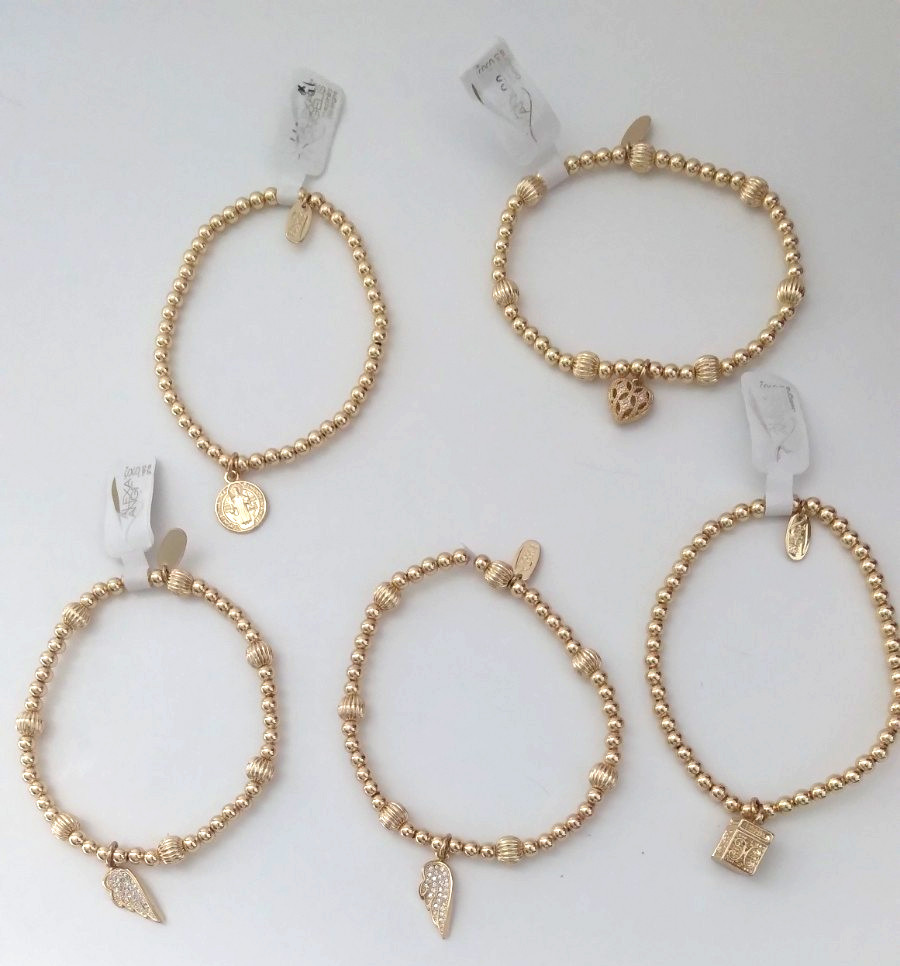 Alexa’s Angels Gold Tone Stretch Bracelets Lot of 5