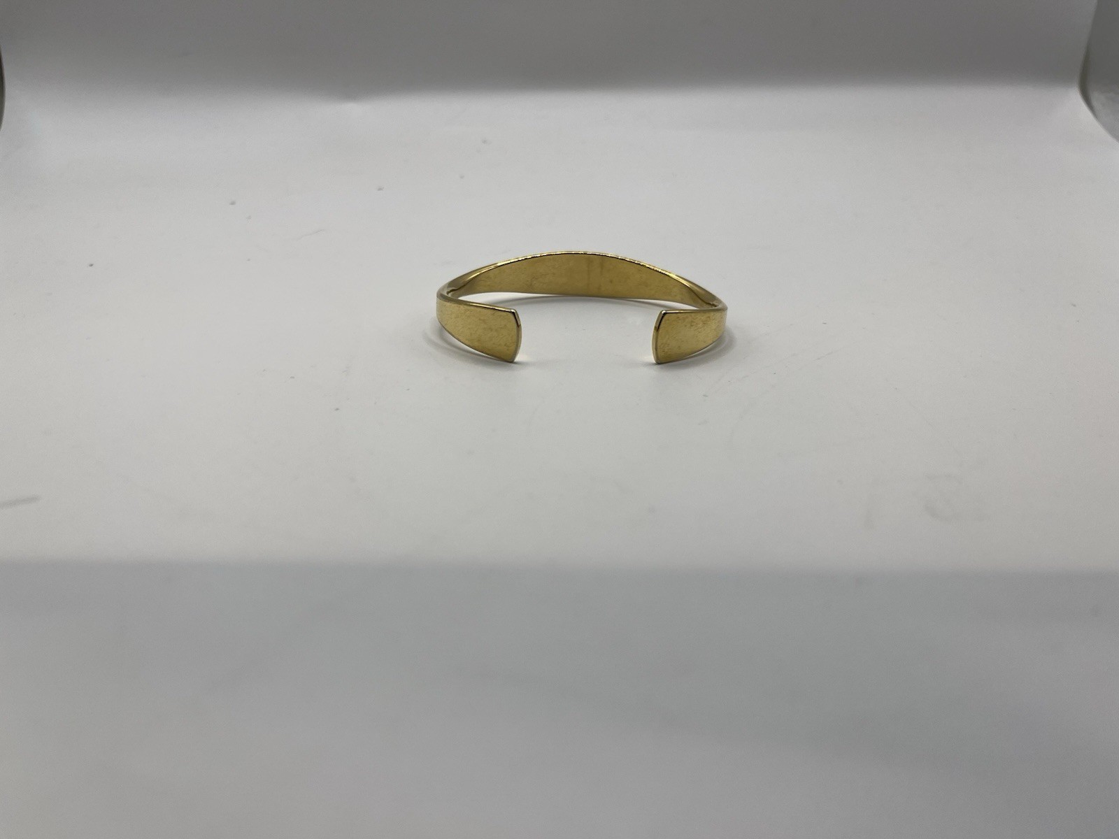 Gold Tone Engraved Metal Open Cuff Bracelet Bangle “WWJD” No Stone