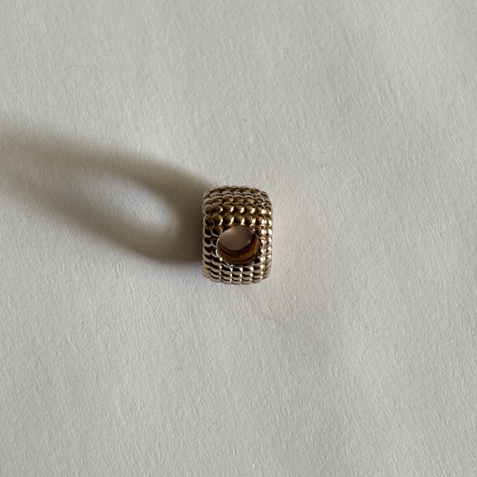 Authentic Pandora Moments Beaded Heart Open Rose Gold Plated ALE MET Charm USED