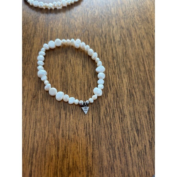 5 Strand Genuine Pearl Bracelet Sterling Silver Charm 925 China