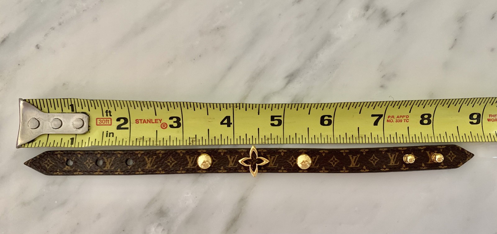 Louis Vuitton Monogram Blooming Leather Bracelet Gold Flower
