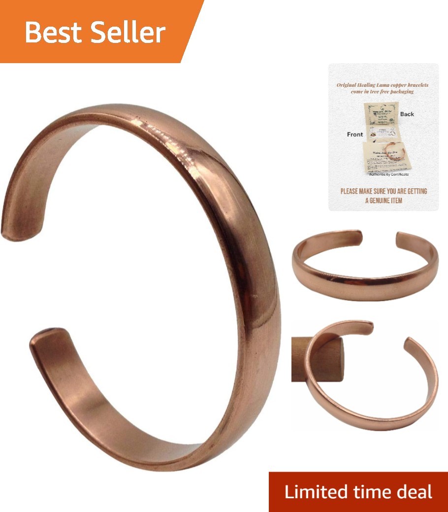 Hand Forged Copper Bracelet Unisex 7 Inch Sturdy Copper Jewelry